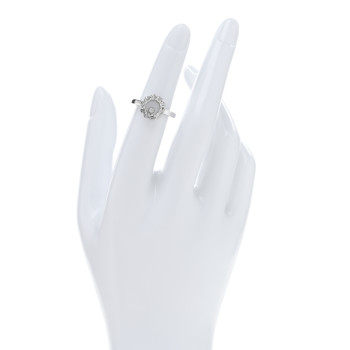 CHOPARD 18K White Gold Diamond Happy Diamond Round Pave Ring 48 4.5 CHOPARD 18K White Gold Diamond Happy Diamond Round Pave Ring 48 4.5