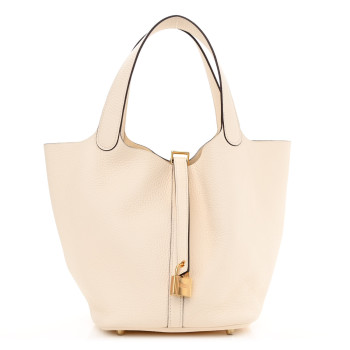 HERMES Taurillon Clemence Picotin Lock 22 MM Nata