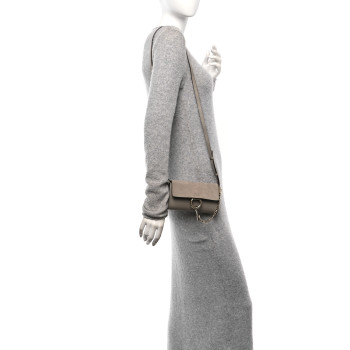 CHLOE Suede Calfskin Mini Faye Shoulder Bag Motty Grey CHLOE Suede Calfskin Mini Faye Shoulder Bag Motty Grey