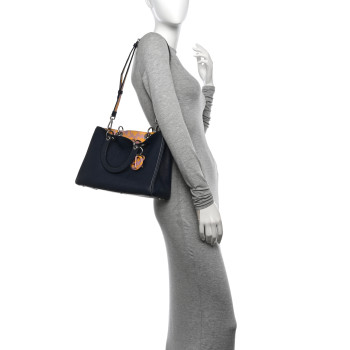 CHRISTIAN DIOR Bullcalf Medium Diorissimo Tote Navy