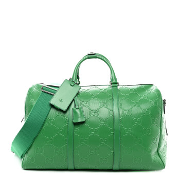 GUCCI Calfskin GG Tennis Embossed Duffle Bag New Shamarock