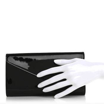 SAINT LAURENT Patent Y-Mail Zip Around Wallet Black SAINT LAURENT Patent Y-Mail Zip Around Wallet Black