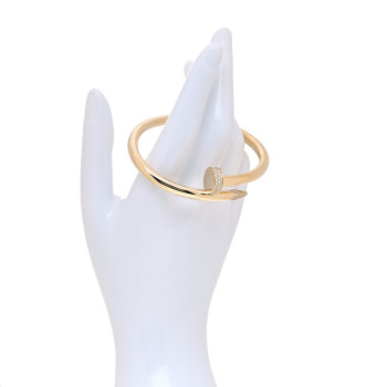CARTIER 18K Yellow Gold Diamond Large Juste Un Clou Bracelet 18