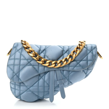 CHRISTIAN DIOR X ERL Satin Cannage Micro Venice Saddle Bag Blue
