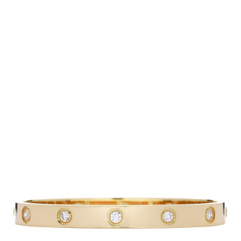 CARTIER 18K Yellow Gold 10 Diamond LOVE Bracelet 16