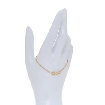CHRISTIAN DIOR 18K Yellow Gold Diamond Oui Bracelet