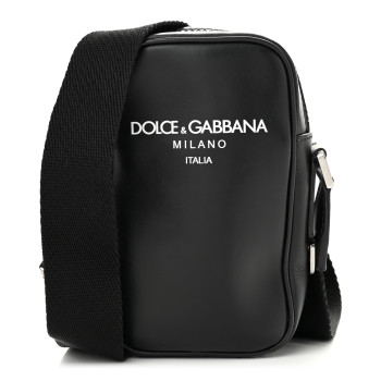 DOLCE & GABBANA Calfskin Logo Crossbody Bag Black DOLCE & GABBANA Calfskin Logo Crossbody Bag Black