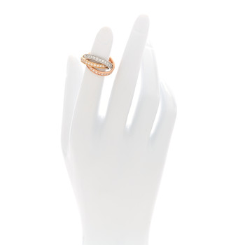 CARTIER 18K White Yellow Pink Gold Diamond Trinity Ring 47 4