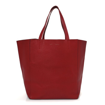 CELINE Soft Grained Calfskin Medium Belt Cabas Phantom Coquelicot CELINE Soft Grained Calfskin Medium Belt Cabas Phantom Coquelicot