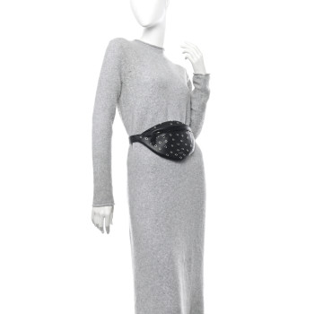 ALAIA Lambskin Grommet Belt Bag Black