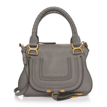 CHLOE Calfskin Small Marcie Satchel Cashmere Grey CHLOE Calfskin Small Marcie Satchel Cashmere Grey