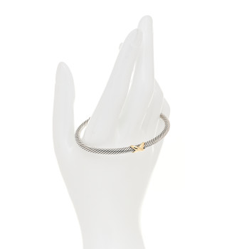 DAVID YURMAN Sterling Silver 18K Yellow Gold 4mm X Station Cable Bracelet DAVID YURMAN Sterling Silver 18K Yellow Gold 4mm X Station Cable Bracelet