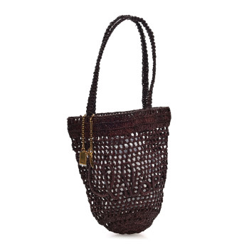 CHLOE Raffia Small Summer Banana Tote Kohl Brown CHLOE Raffia Small Summer Banana Tote Kohl Brown