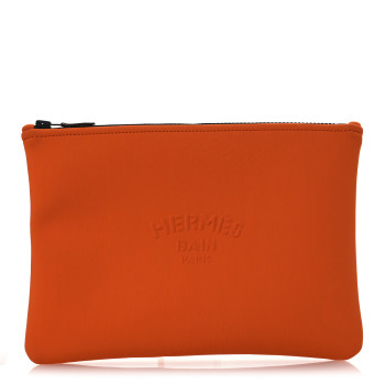 HERMES Neoprene Neobain Medium Case Orange HERMES Neoprene Neobain Medium Case Orange