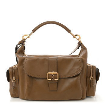 CHLOE Shiny Calfskin Large Double Carrry Camera Bag Dark Khaki CHLOE Shiny Calfskin Large Double Carrry Camera Bag Dark Khaki