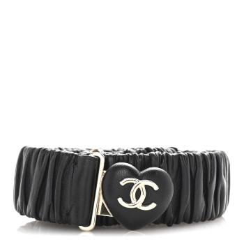 CHANEL Lambskin Heart Belt 85 34 Black CHANEL Lambskin Heart Belt 85 34 Black