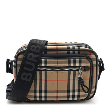 BURBERRY Canvas Check Paddy Messenger Archive Beige
