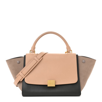 CELINE Smooth Calfskin Nubuck Small Tri-Color Trapeze Nude CELINE Smooth Calfskin Nubuck Small Tri-Color Trapeze Nude