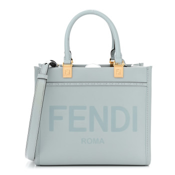 FENDI Vitello King Logo Embossed Small Fendi Sunshine Shopper Tote Anice