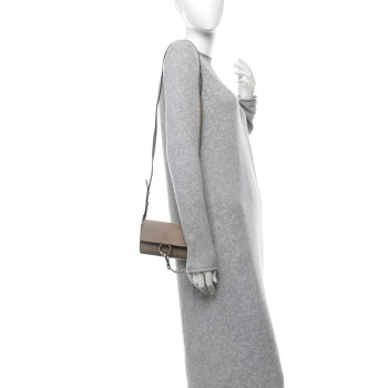 CHLOE Suede Calfskin Mini Faye Shoulder Bag Motty Grey CHLOE Suede Calfskin Mini Faye Shoulder Bag Motty Grey