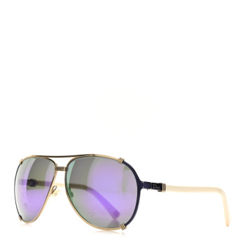 CHRISTIAN DIOR Mirrored Chicago 2 Aviator Sunglasses White Purple