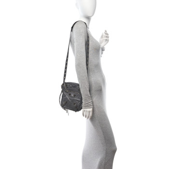BALENCIAGA Agneau Arena Le Cagole Crossbody Bag Grey