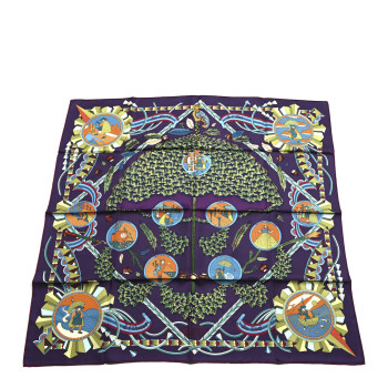 HERMES Silk L'Ombrelle Magique Scarf 90 HERMES Silk L'Ombrelle Magique Scarf 90