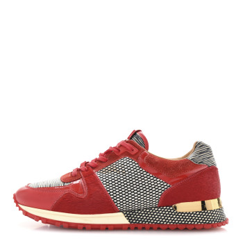 LOUIS VUITTON Epi Calf Hair Calfskin Run Away Sneakers 36.5 Rouge LOUIS VUITTON Epi Calf Hair Calfskin Run Away Sneakers 36.5 Rouge