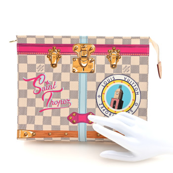 LOUIS VUITTON Damier Azur Summer Trunks Saint Tropez Toiletry Pouch 26 LOUIS VUITTON Damier Azur Summer Trunks Saint Tropez Toiletry Pouch 26