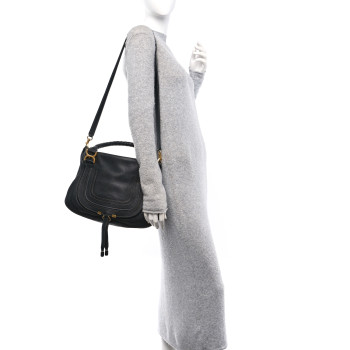 CHLOE Calfskin Medium Marcie Satchel Black CHLOE Calfskin Medium Marcie Satchel Black