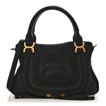 CHLOE Calfskin Medium Marcie Satchel Black CHLOE Calfskin Medium Marcie Satchel Black
