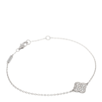 VAN CLEEF & ARPELS 18K White Gold Diamond Sweet Alhambra Bracelet