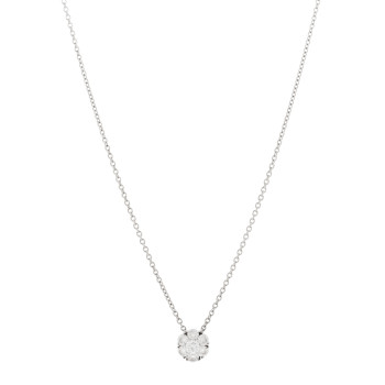 VAN CLEEF & ARPELS Platinum Diamond Fleurette Pendant Necklace