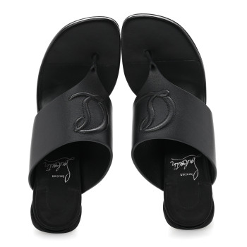CHRISTIAN LOUBOUTIN Calfskin CL Tongamule 55 Mule 35.5 Black CHRISTIAN LOUBOUTIN Calfskin CL Tongamule 55 Mule 35.5 Black