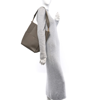 CELINE Soft Grained Calfskin Sangle Bucket Bag Taupe CELINE Soft Grained Calfskin Sangle Bucket Bag Taupe