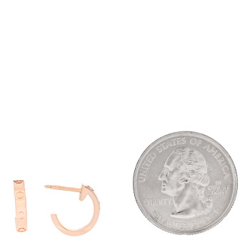CARTIER 18K Pink Gold Small LOVE Hoop Earrings