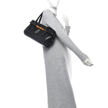 GUCCI Monogram Bamboo Bullet Bag Black