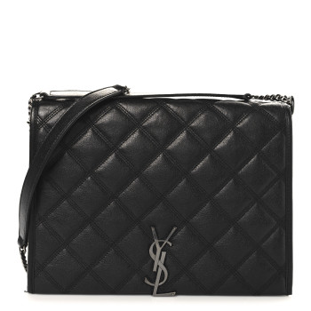 SAINT LAURENT Lambskin Quilted Small Becky Chain Bag Black SAINT LAURENT Lambskin Quilted Small Becky Chain Bag Black