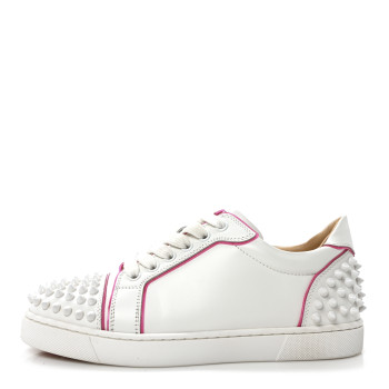 CHRISTIAN LOUBOUTIN Calfskin Spikes Womens Vieira 2 Flat Sneakers 36 White Rose CHRISTIAN LOUBOUTIN Calfskin Spikes Womens Vieira 2 Flat Sneakers 36 White Rose