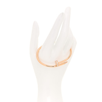 CARTIER 18K Pink Gold Diamond Juste Un Clou Bracelet 17