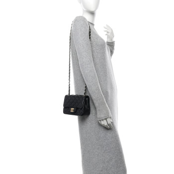 CHANEL Lambskin Quilted Mini Square Flap Black CHANEL Lambskin Quilted Mini Square Flap Black
