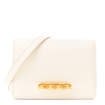 ALEXANDER MCQUEEN Smooth Calfskin Four Ring Knuckle Crossbody Bag White ALEXANDER MCQUEEN Smooth Calfskin Four Ring Knuckle Crossbody Bag White