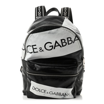 DOLCE & GABBANA Calfskin Coated Canvas Vulcano Backpack Black DOLCE & GABBANA Calfskin Coated Canvas Vulcano Backpack Black