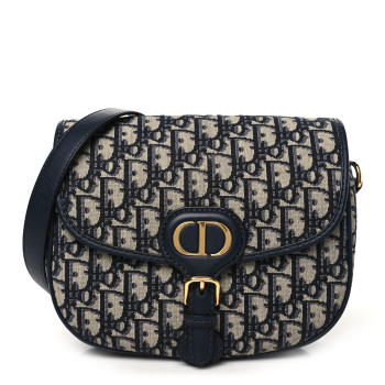 CHRISTIAN DIOR Oblique Medium Bobby Flap Blue