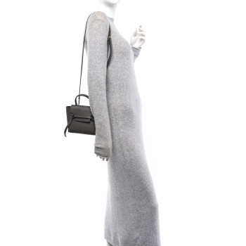 CELINE Grained Calfskin Pico Belt Bag Grey CELINE Grained Calfskin Pico Belt Bag Grey