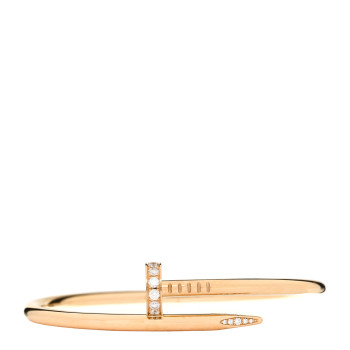 CARTIER 18K Yellow Gold Diamond Juste Un Clou Bracelet 17