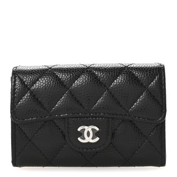 CHANEL Caviar Quilted Flap Card Holder Wallet Black CHANEL Caviar Quilted Flap Card Holder Wallet Black