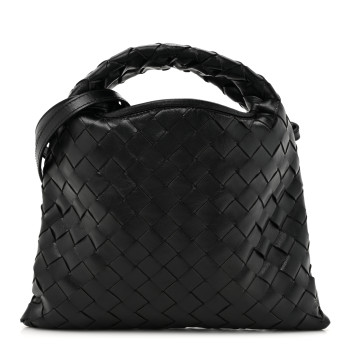 BOTTEGA VENETA Calfskin Intrecciato Mini Hop Black BOTTEGA VENETA Calfskin Intrecciato Mini Hop Black