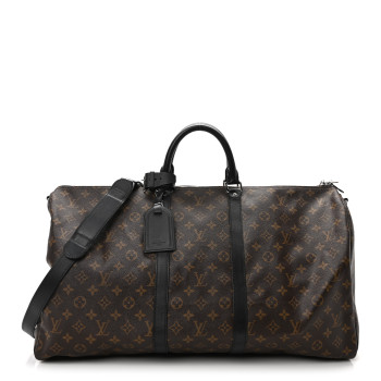 LOUIS VUITTON Monogram Macassar Keepall Bandouliere 55 LOUIS VUITTON Monogram Macassar Keepall Bandouliere 55