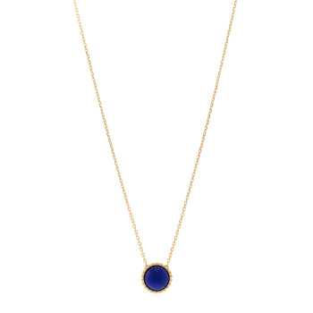 VAN CLEEF & ARPELS 18K Yellow Gold Lapis Lazuli Perlee Couleurs Pendant Necklace